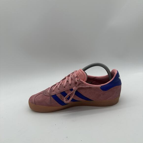 Mens Size 7 GS Adidas Gazelle J Semi Pink Spark Lucid Blue Casual Shoes IG9153 - Picture 5 of 10